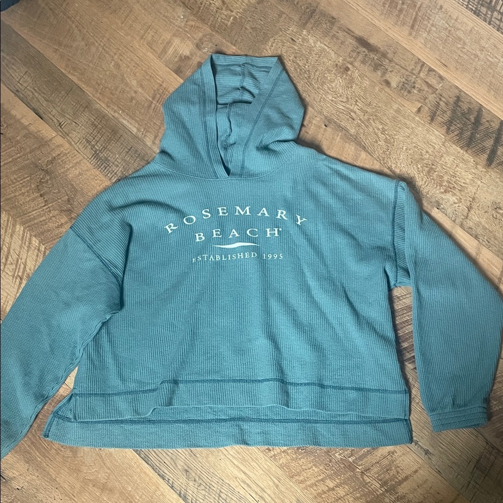 Rosemary Beach cropped waffle hoodie